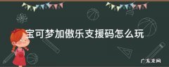 宝可梦加傲乐支援码怎么玩 宝可梦加傲乐支援码有几个