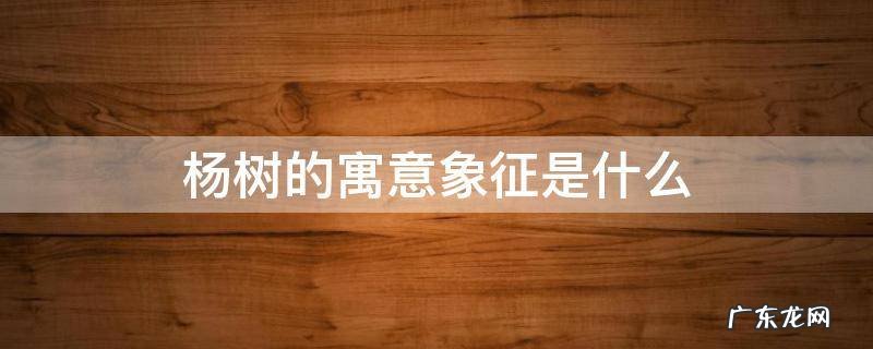杨树的寓意象征是什么 杨树的寓意和象征