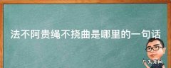 法不阿贵绳不挠曲是哪里的一句话 法不阿贵绳不挠曲这是哪里中的一句话