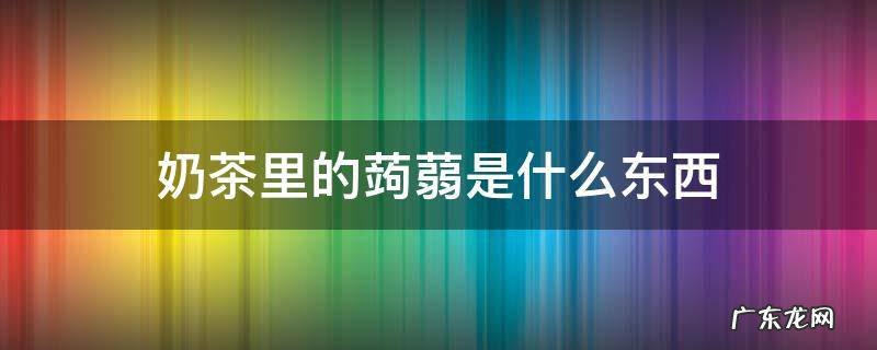 奶茶里面的蒟蒻是什么 奶茶里的蒟蒻是什么东西