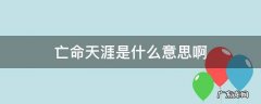 亡命天涯的亡是什么意思 亡命天涯是什么意思啊