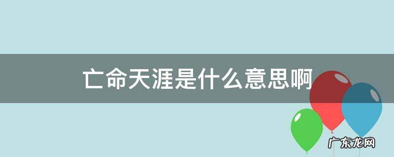 亡命天涯的亡是什么意思 亡命天涯是什么意思啊