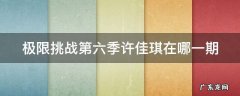 极限挑战第六季导演还是施嘉宁吗? 极限挑战第六季许佳琪在哪一期