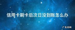 信用卡刷卡后次日没到账怎么办 信用卡刷卡后次日没到账怎么办呢