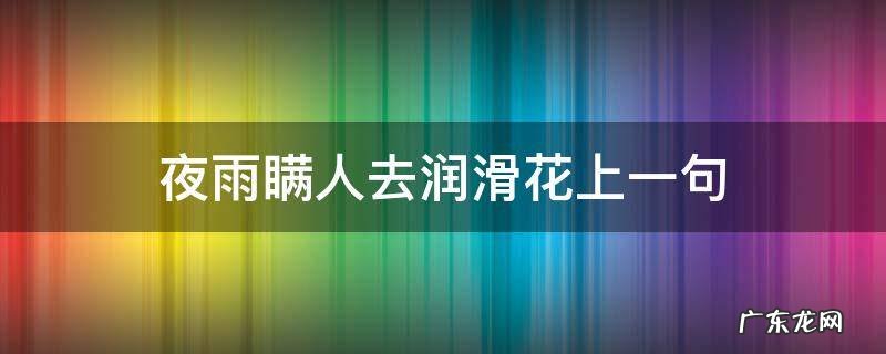 夜雨瞒人去润滑花上一句 夜雨瞒人去润花上一句诗是什么
