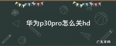 华为p30pro怎么关hd 华为p30pro怎么关闭纯净模式