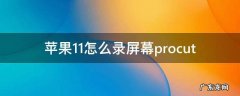 苹果11怎么录屏幕procut 苹果11怎么录屏幕视频没有小圆点
