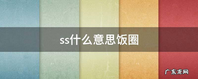 ss什么意思饭圈 ss啥意思