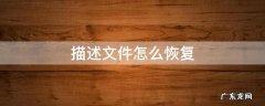 苹果配置描述文件怎么恢复 描述文件怎么恢复