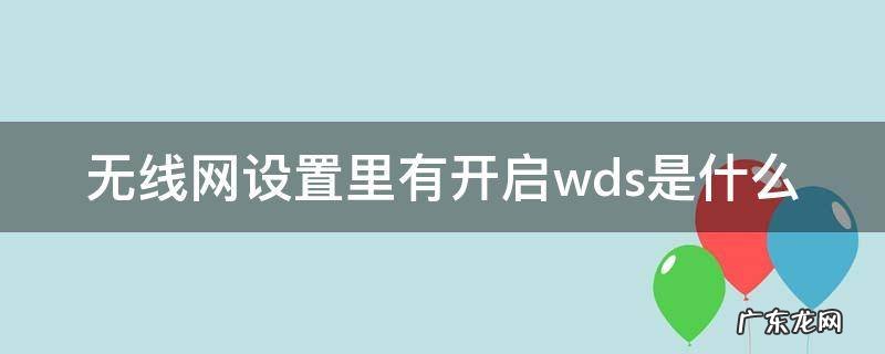无线网设置里有开启wds是什么 无线设置wds需要开启吗