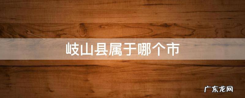 岐山县属于哪个市