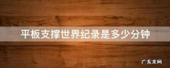 平板支撑史上记录是多少分钟 平板支撑世界纪录是多少分钟
