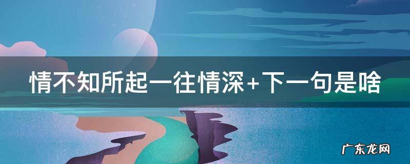 情不知所起一往情深是什么意思 情不知所起一往情深