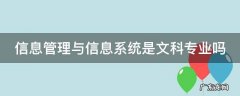 信息与信息系统管理专业好吗 信息管理与信息系统是文科专业吗