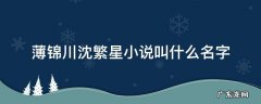 薄景川沈繁星小说叫什么名字 薄锦川沈繁星小说叫什么名字