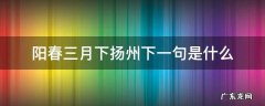 阴春三月下扬州的下一句 阳春三月下扬州下一句是什么