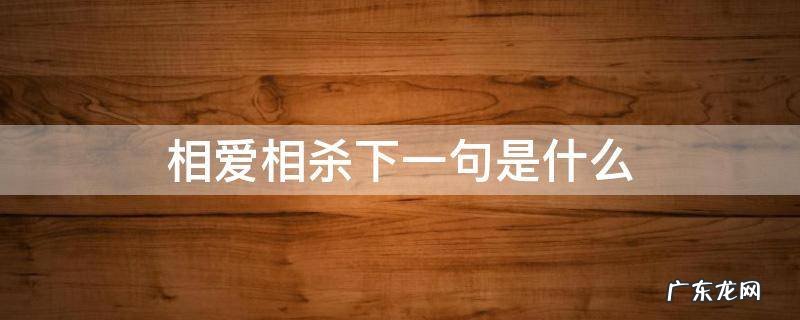 相爱相杀下一句是什么 相爱相杀下一句是什么幽默