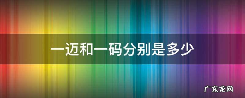 1迈和1码 一迈和一码分别是多少