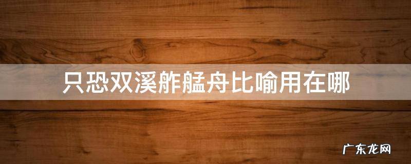 只恐双溪舴艋舟比喻用在哪 只恐双溪舴艋舟是哪首诗