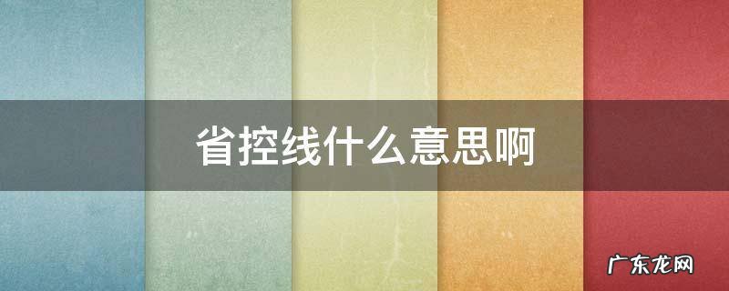 省控线什么意思啊 过了省控线是什么意思