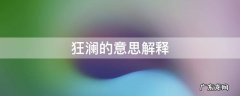 狂澜的意思解释是什么 狂澜的意思解释