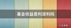 基金的收益是利滚利吗 基金收益是利滚利吗