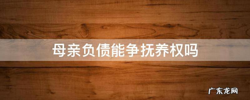 有负债可以争取孩子抚养权吗 母亲负债能争抚养权吗