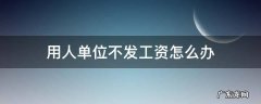 用人单位不发工资怎么办 用人单位不发工资怎么办?