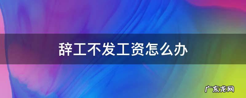 辞工后不发工资怎么办 辞工不发工资怎么办