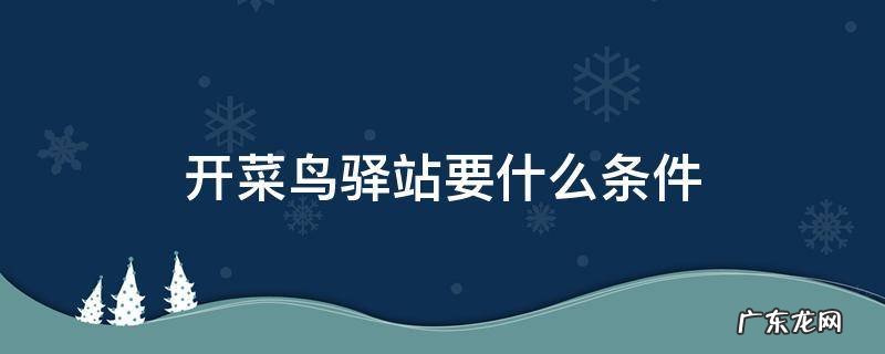 开菜鸟驿站要什么条件 开菜鸟驿站要什么条件大概多少钱