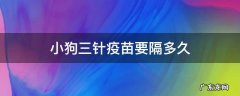 小狗打三针疫苗需要多长时间 小狗三针疫苗要隔多久