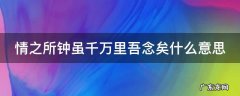 情之所钟 虽千里吾念矣 情之所钟虽千万里吾念矣什么意思