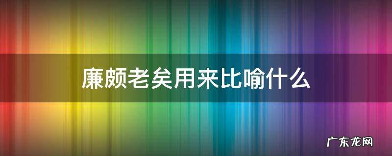 廉颇老矣用来比喻什么 廉颇老矣现代比喻