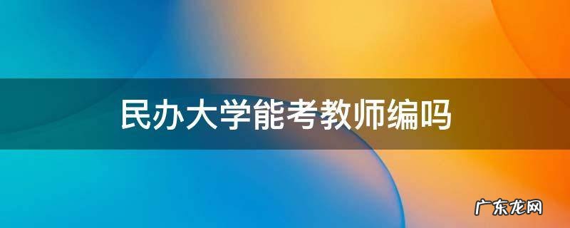 民办学校可以考教师编制吗 民办大学能考教师编吗