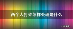 两人打架怎么处理,有什么规定? 两个人打架怎样处理是什么