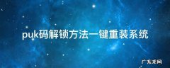 puk码解锁方法一键重装系统 电脑puk码解锁方法
