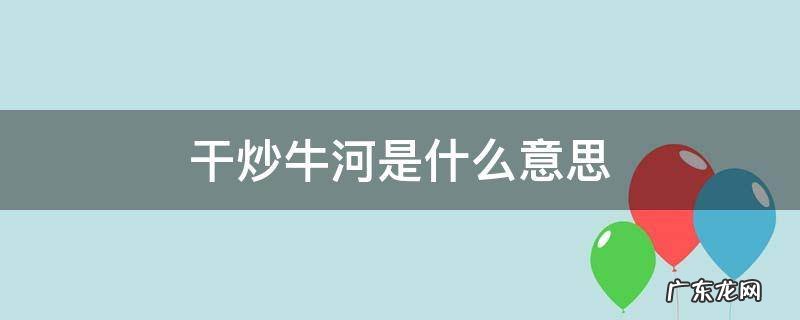 干炒牛河为什么叫干炒牛河 干炒牛河是什么意思