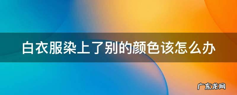 白衣服染上了别的颜色该怎么办 白衣服染了别的颜色怎么去除