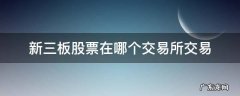 新三板在哪个交易所挂牌 新三板股票在哪个交易所交易