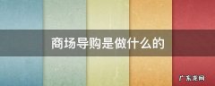 商场导购员主要做什么 商场导购是做什么的