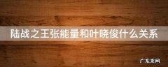 陆战之王张能量和叶晓俊什么关系 陆战之王叶晓俊和张能量的关系
