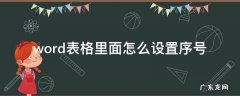 word表格里面怎么设置序号 word的表格怎么弄序号