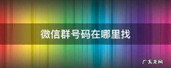 微信群号在哪里找出来 微信群号码在哪里找