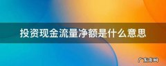 现金流量净额是现金净流量吗 投资现金流量净额是什么意思