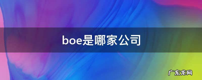 boe是哪家公司 电子 boe是哪家公司