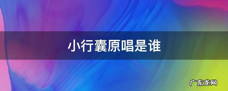 小行囊原唱那年出品的 小行囊原唱是谁