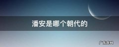 潘安是哪个朝代的? 潘安是哪个朝代的