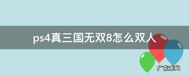 ps4真三国无双8怎么双人同屏 ps4真三国无双8怎么双人