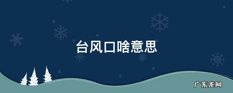 台风是什么玩意 台风口啥意思
