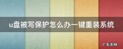 u盘被写保护怎么办一键重装系统 u盘被写保护啥意思